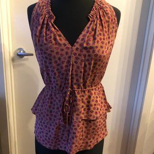 Rebecca Taylor Silk Blouse with Floral Print